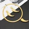 Necklace Earrings Set Fashion Jewelry Nigeria 24K Gold Plated Bride Dubai Women Horn Wholesale Jewellery Accessories Gifts