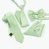 Cravatte 6 pezzi Colore superiore Verde Rosa Blu Poliestere Solido 6 cm Cravatta Set Uomo Bambini Matrimonio Papillon Hankie Regalo festa Cravatta Camicia Accessorio 230719