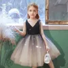 Girl's Dresses Suspenders Sequin Girls Dress till 8 Children's Event Performance Elegant Princess Dress Kids Birthday Party Black Swan Dress