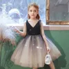 Girl's Dresses Suspenders Sequin Girls Dress 3 till 8 Children's Event Performance Elegant Princess Dress Kids Birthday Party Black Swan Dress R230719