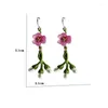 Dangle Earrings CSxjd 2023 Vintage Plant Jewelry Imitating Pearls Forget-me-not Leaves Flowers