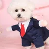 Hundkläder Formella kostymer Portable Pet Suit Bow Tie Costume Wedding Shirt Tuxedo For Party