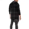 Men's Sweaters long coat men gothic trench coat men cardigan slim long cloak sweater hooded Knitted plaid fashion jacket autumn steampunk L230719