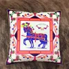 Light Luxury 45*45cm Pillowcase Printed Square Pillow Pop Horse Super Soft Velvet Texture Sofa Decorative Cushion Lumbar Pillow Cushion 2023071901