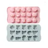 Baking Moulds 15 Grid Cartoon Animal Silicone Mold Cute Panda Elephant 3D Molds Chocolate Children Cake Fudge DIY Tool