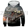 Sweats à capuche pour hommes garçons jeu monde des chars à capuche 3D Gerand Streetwear hommes enfants War Thunder Anime vêtements Harajuku pulls à manches longues