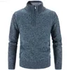 Pulls pour hommes 2023 Printemps Nouveau Demi Fermeture Éclair Col Roulé Pull Chaud Hommes Hiver Polaire Épais Chandail Mâle Slim Fit Tricoté Laine Chandails Manteaux L230719