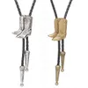 Bolo Ties Classic Riding Boots Bolo Tie Collar Rope Pendant American Western Cowboy Bolo Tie HKD230719