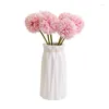 Decorative Flowers 5PCS Artificial Chrysanthemum Dandelion Silk Flower Hydrangea Fake Home Decor Wedding Christmas Decoration