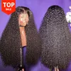 Kinky Curly 13x4 PLUCKED LACE WIGS 4B 4CヘアラインPERUIAN PLUCK HD LACEヒューマンヘアウィッグスタイル