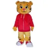 2018 Factory Cute Daniel the Tiger Red Jacket Cartoon Character Mascot Costume Fancy Dress241A