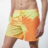 Shorts Masculino Summer Explosion Models Descoloração Beach Man Calções de Banho de Secagem Rápida Shorts que Mudam de Cor L230719