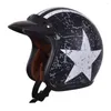 Motorcykelhjälmar Dot Certification Four Season Retro Open Helmet Moto Capacete de 3/4 Face Casco