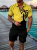 メンズトラックスーツ夏のシンプルなスポーツウェアクールなポロトゥワフィースメンズカジュアルシャツルースハワイアンスタイルの服230718