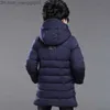 Mantel 2022 Neue Winter warme Jugend Jungen Jacke 3-14 Jahre lang fit Mode Kapuzenmantel geeignet für Kinder Outdoor winddicht Z230719