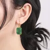 14K Or Vert Émeraude Boucles D'oreilles Argent 925 Longues Boucles D'oreilles Pour Les Femmes Fête Saint Valentin Fine Bijoux De Mariage Invité Gifts2670