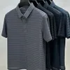 Polos de los hombres de malla de seda de hielo polos huecos 2023 verano Corea moda transpirable camisetas sueltas hombres ropa de manga corta camiseta Ropa 230718