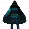 Mannen Wol Blends Dikke Warme Hooded Mantel voor Mannen Viking Thor En Mjolnir Overjas Jas 3D Print Winddichte Fleece Cape Robe Hooded Deken-3 HKD230718