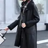 Cappotto lungo in pelle da donna 2023 Giacca coreana autunno inverno lungo da donna Pelliccia di grandi dimensioni allentata Una giacca a vento Trend femminile Top