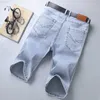 Männer Shorts 2023 Sommer Neue männer Slim Fit Kurze Jeans Mode Baumwolle Stretch Vintage Denim Shorts Grau Blau kurze Hosen Männliche Marke Kleidung L230719