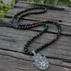 Colar Brincos Conjunto 8mm Contas Naturais Olho de Tigre Ametista JapaMala Conjuntos Yoga Jóias Espirituais Oração Mala Meditação 108