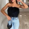 Женские танки Camis Sexy Feather Top Top Top Women Fashion Fashion Looll без спины с твердыми трубками женский весенний лето -лето -вечеринка жилет 230718