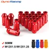 Dynoracing Billet Aluminium Racing Wheel Lug Nuts M12X1 5 M12X1 25 för Honda för Ford för Toyota 20st SET205B