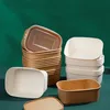 Kraft Paper Lunch Box Fruit Packaging Box Meal Prep Containers with PP Lids Disposable Food Containers