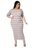 Plus storlek klänningar stor kvinnoklänning 2023 fett en axel överdimensionerad lös strip grop rand smal 5xl