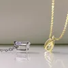 Strands Strings Wong Rain 100% 925 Sterling Silver Pear Cut High Carbon Diamonds Gemstone Anniversary Simple Pendant Necklace Daily Fine Jewelry 230718