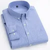 Camicie casual da uomo Camicia abbottonata Comoda manica lunga Oxford Tasca singola applicata di alta qualità Easycare Smart 230718