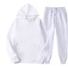 Stylish Men's Tracksuits Solid Color Pullover Hoodie Women's Casual Sports Suits Fleece-lined Jackets Unisex Leisure Clothes