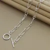 Chains Wholesale Price 925 Silver Necklace Fashion Simple Geometric Necklaces Charm Jewelry For Women Men