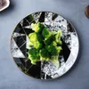 Plates 2Pcs Dinner Steak Round Salad Dish Vegetable Tray Cake Beef Western Kitchen Plate Flat Tableware