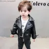 Cappotto Giacca in pelle per ragazzi giacca in tinta unita per bambini giacca per bambini in stile casual per bambini primavera e autunno abbigliamento per ragazzi Z230719