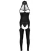 3Pcs Women Open Crotch Lingerie Set Halter Neck Bust Bra Crotchless Patent Leather Erotic Sexy Suit Cosplay Bodysuit Outfit Bras S231d