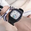 Zegarek na rękę zegarek sportowy dla kobiet dla kobiet Dziewczęta chłopcy Waterproof Square Woman Watches Luksusowy słodki kwarcowy zegar kwarcowy zegar na rękę na rękę