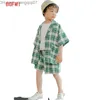 Одежда набор для молодежного и детской одежды набор XXX Boys and Girls's Clothing рубашка с коротким рукавом+шорты детские 2pcs набор хлопка 2023 Летняя детская одежда Z230719