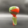 2023 Wig Wag 14mm tjock skålbit Bong Glas Slidvattenrör Kräm Rund Orange Green White Strip Heady Slides Colorful Bowls Man Rökning Tillbehör