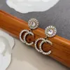 Podwójny litera G Kolczyki do stadnin Kolny diamentowy materiał mosiądzu GGITY Big Hoop Earring Kobiet Party Wedding Party Jewelry 213434