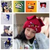 Bonnet / Casquettes de tête de mort Mignon Mode Casquette à capuche Loverboy Oreille de chat Chapeau en tricot Double couche Oreille de cochon chaud Chapeau en laine Niche Design Hip-hop Personnalité Chapeau froid J230719