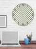 Wall Clocks Grass Green Checkerboard Luminous Pointer Clock Home Ornaments Round Silent Living Room Bedroom Office Decor