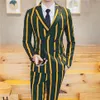 Męskie garnitury Blazers Pants Kamizelki Najnowszy projekt retro w paski garnitur pary groom smokin