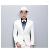 Costumes pour hommes Homme Slim Fitted Revers cranté Un bouton Tuxedo Vestes Groomsman Tuxedos Hommes Robes de marié de mariage Porter pour