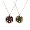 Colares com pingente colar de sinete de estrela para mulheres lua cz moeda redonda charme delicado simples clássico moda jóias