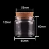 12pcs 65 60 53mm 120ml Transparent Glass with Cork Stopper Empty Spice Food Nuts Storage Bottles Jars Gift Crafts Vials T200507240N