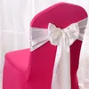 Sashes Chair Decoration Wedding Party Chair Cover Bow Wedding Supplies Streamer Satin Ribbon Decorative Elastic el Event Banquet 230718