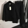 여성 디자이너 슈트 고품질 소녀 OL 세트 크기 S-L 2PCS Jacquard Letter Blazer 및 High Waist Straight 바지 7 월 16 일