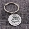 Car Key Fashion Keychain Stainless Steel Metal Bag Charms Keyring for Cousin Gift Car Keytags JewelryCousins MAKE THE BEST Friends x0718