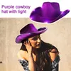 Berets Retro Style Light Up Brim Hat Jazz Top Unisex Cowboy Western A6Q4